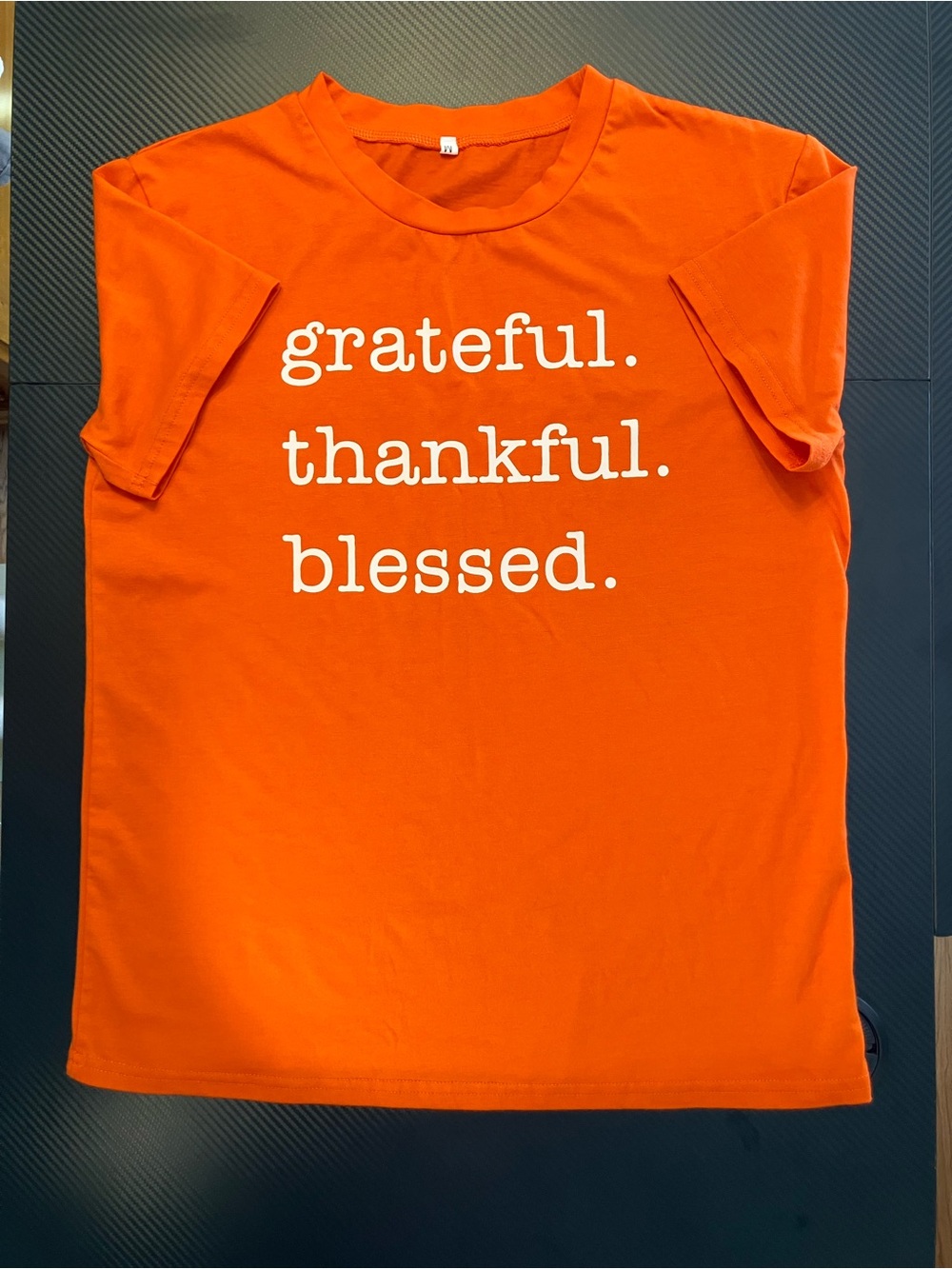 Orange Graphic Tee - "grateful. thankful. blessed."